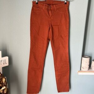 J Brand 811 Mid Rise Skinny Ankle Jeans Terra Cotta Brown Orange Size